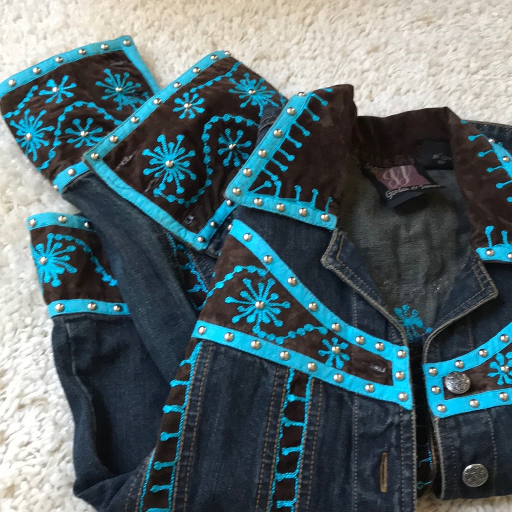 Embellished Denim Jacket szS πΊHPπΊ - Picture 2 of 12